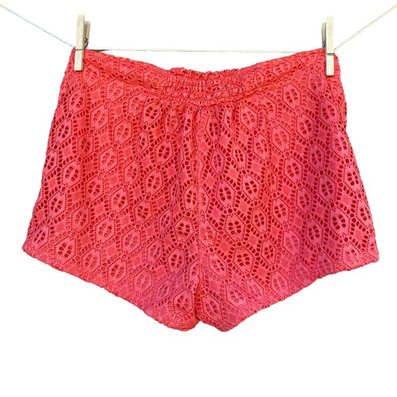 Rewind Coral Lace Shorts With Pockets Crochet Shorts Size M - Picture 6 of 8